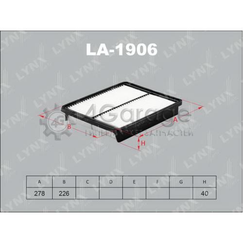 LYNXauto LA1906 Воздушный фильтр