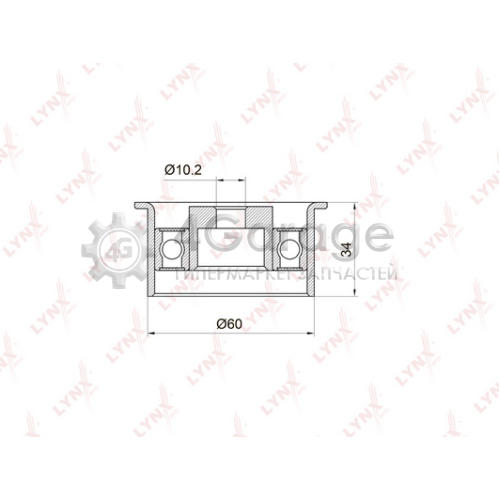 LYNXauto PB3032 Паразитный / Ведущий ролик зубчатый ремень