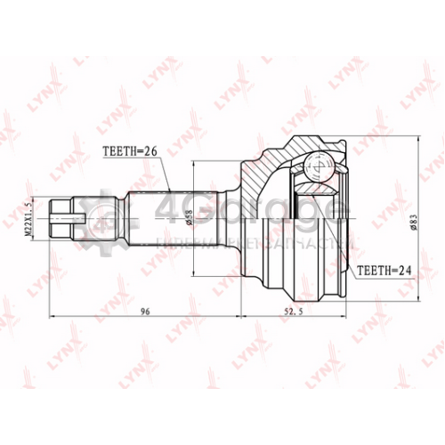 LYNXauto CO7516 ШРУС наруж. ком/кт