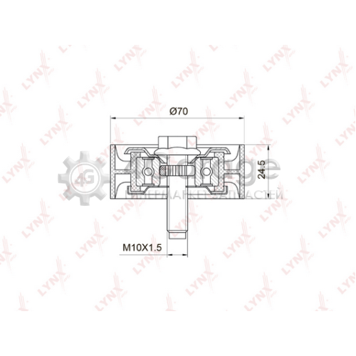 LYNXauto PB7020 Паразитный / ведущий ролик поликлиновой ремень
