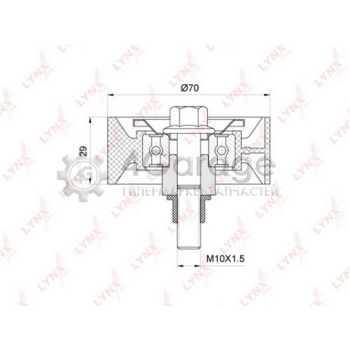 LYNXauto PB7111 Паразитный / ведущий ролик поликлиновой ремень