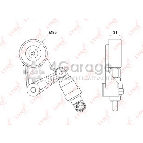 LYNXauto PT3083 Натяжитель ремня клиновой зубча