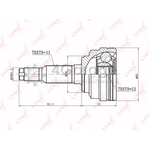 LYNXauto CO1806 ШРУС наруж. ком/кт