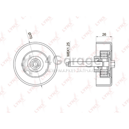 LYNXauto PB7023 Паразитный / ведущий ролик поликлиновой ремень