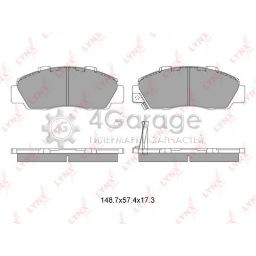 LYNXauto BD3405 Комплект тормозных колодок дисковый тормоз
