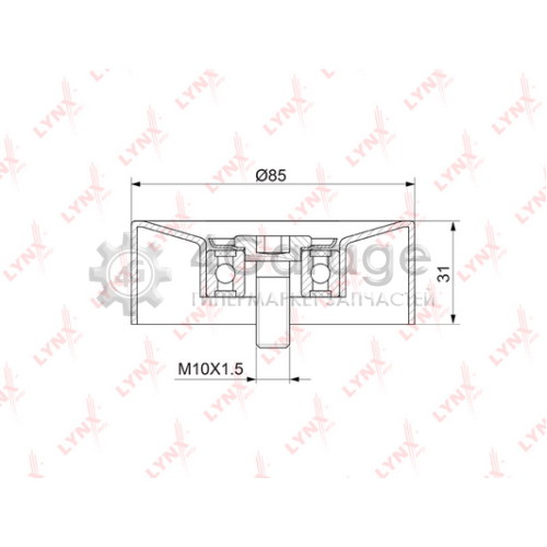 LYNXauto PB5136 Натяжной ролик поликлиновой ремень