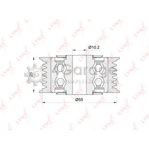 LYNXauto PB7239 Паразитный / ведущий ролик поликлиновой ремень
