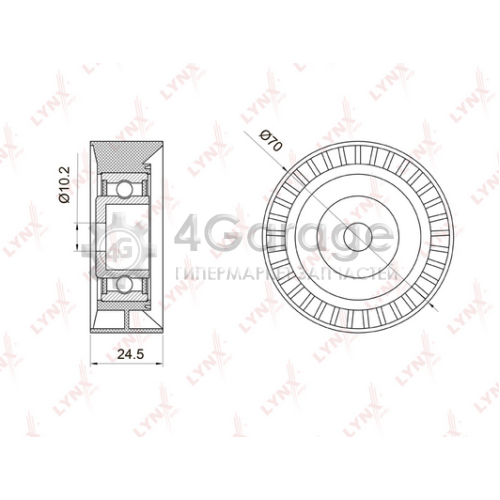 LYNXauto PB7004 Паразитный / ведущий ролик поликлиновой ремень