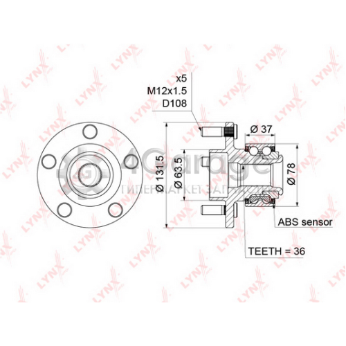 LYNXauto WH1215 Комплект подшипника ступицы колеса