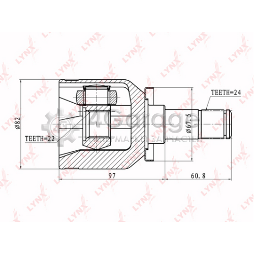 LYNXauto CI4601 ШРУС внутренний трипод подходит для LADA 2108 15/Kalina/Priora CI 4601