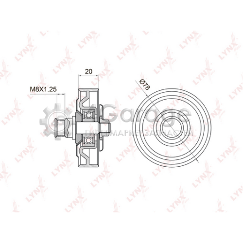LYNXauto PB5006 Натяжной ролик поликлиновой ремень