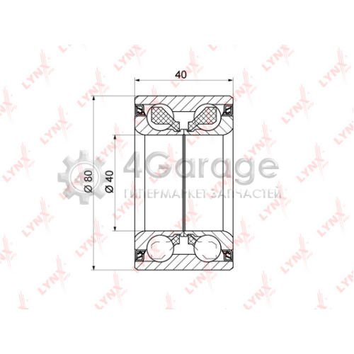 LYNXauto WB1336 Комплект подшипника ступицы колеса