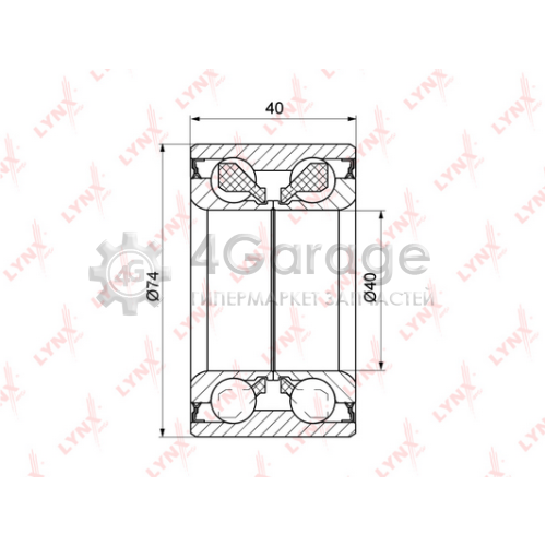 LYNXauto WB1095 Комплект подшипника ступицы колеса