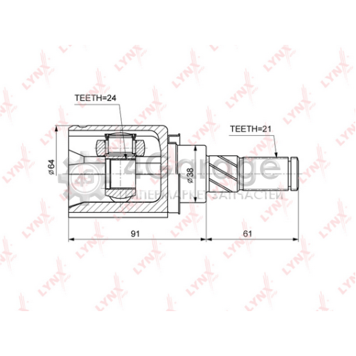 LYNXauto CI3702 Шарнирный комплект приводной вал