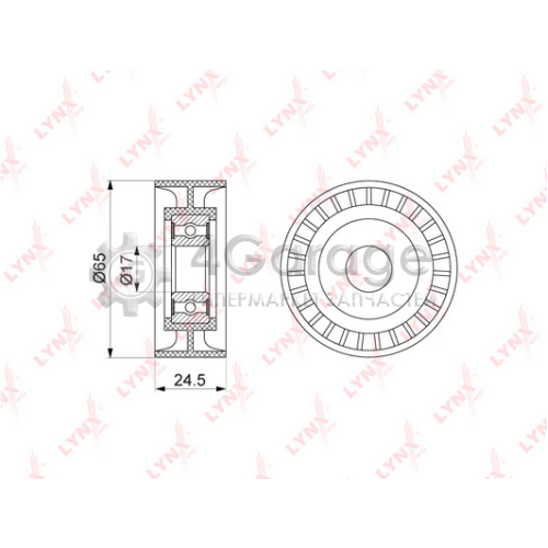 LYNXauto PB5139 Натяжной ролик поликлиновой ремень