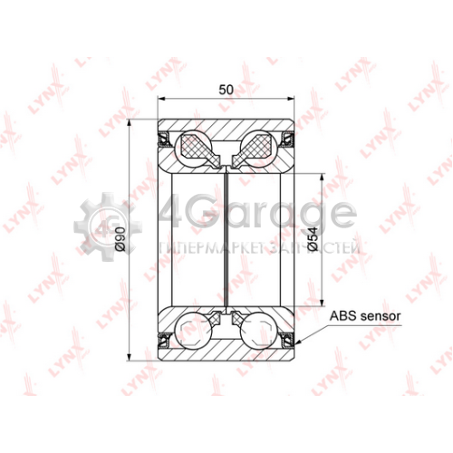 LYNXauto WB1288 Комплект подшипника ступицы колеса