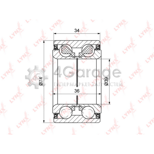 LYNXauto WB1322 Комплект подшипника ступицы колеса