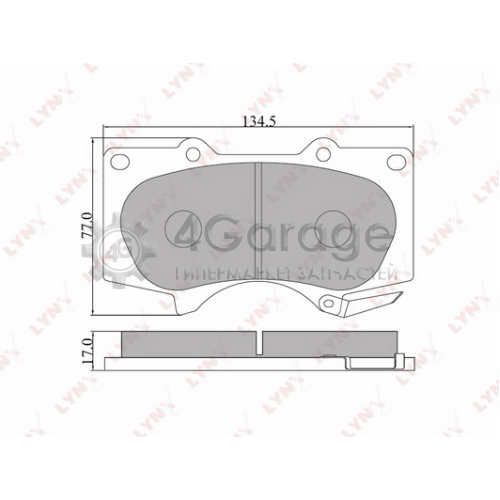 LYNXauto BD7549 Комплект тормозных колодок дисковый тормоз