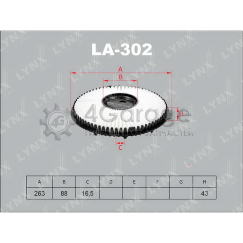 LYNXauto LA302 Воздушный фильтр