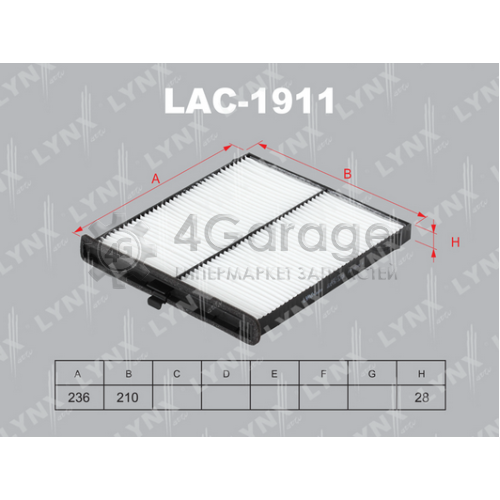 LYNXauto LAC1911 Фильтр воздух во внутренном пространстве