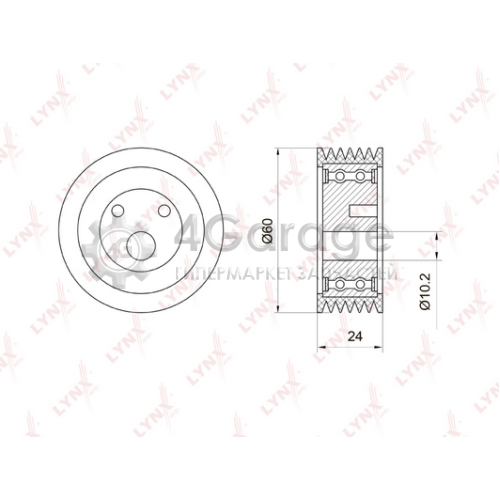 LYNXauto PB5039 Натяжной ролик поликлиновой ремень