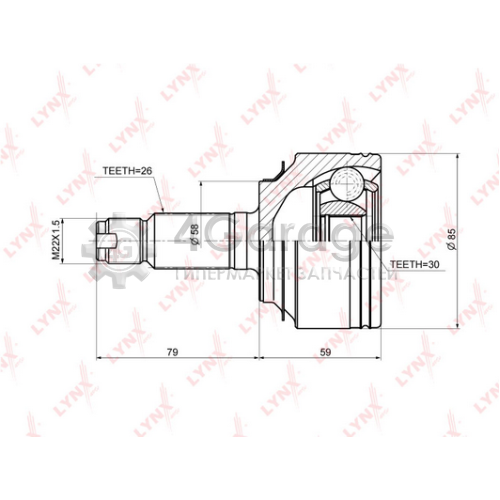 LYNXauto CO3649 ШРУС наружный подходит для HONDA Civic(FN/FK) 1.4 1.8 06 CO 3649