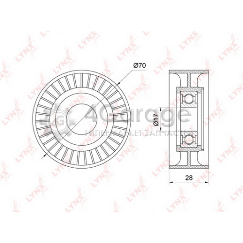 LYNXauto PB5181 Натяжной ролик поликлиновой ремень