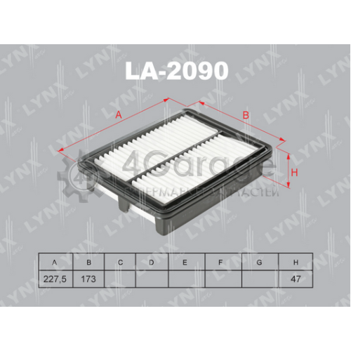 LYNXauto LA2090 Воздушный фильтр