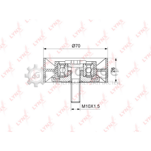 LYNXauto PB7124 Паразитный / ведущий ролик поликлиновой ремень