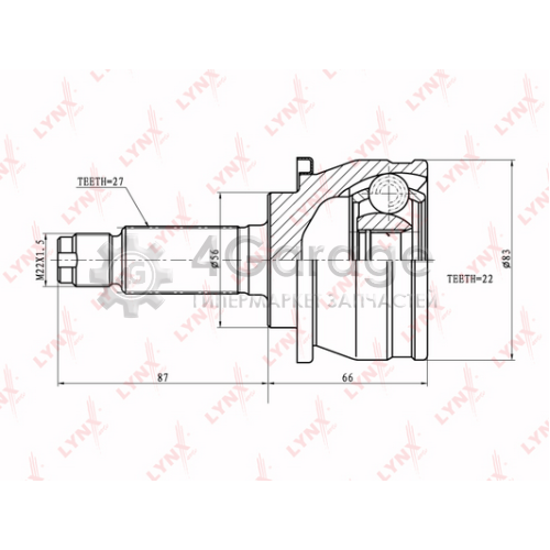 LYNXauto CO7106 ШРУС наружный подходит для SUBARU Forester 2.0 2.0T 97 02/Legacy 1.8 2.0 94/2.0 2.2 94 99/Impreza 1.6 2.0T 92 00 CO 7106