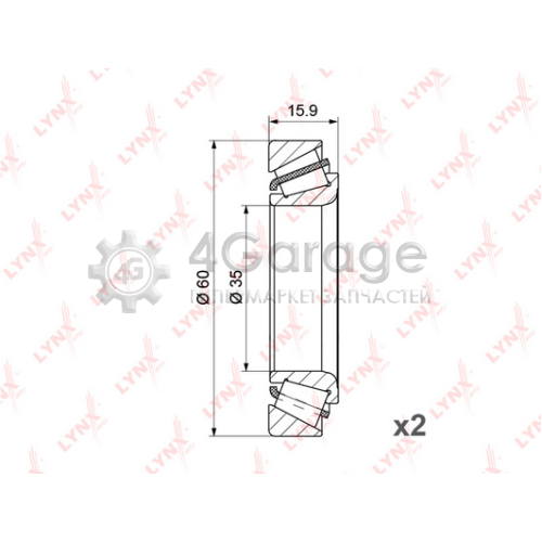 LYNXauto WB1245 Комплект подшипника ступицы колеса
