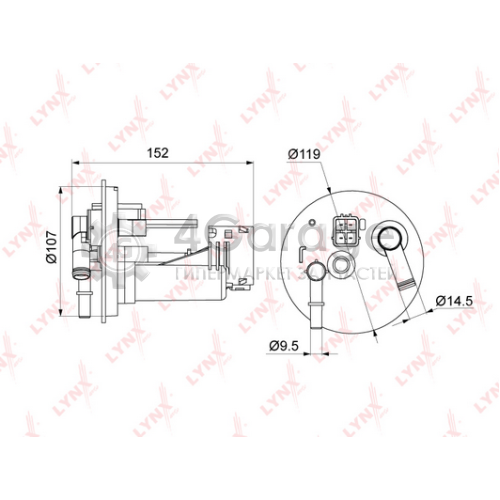 LYNXauto LF1000M Топливный фильтр