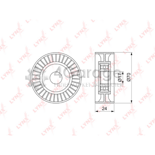 LYNXauto PB5129 Натяжной ролик поликлиновой ремень