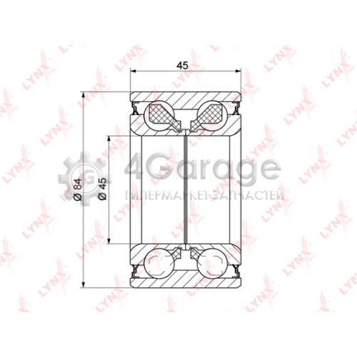 LYNXauto WB1257 Комплект подшипника ступицы колеса