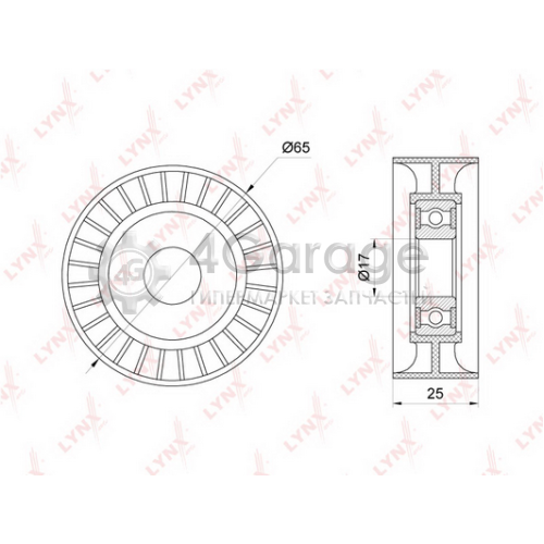 LYNXauto PB5365 Натяжной ролик поликлиновой ремень