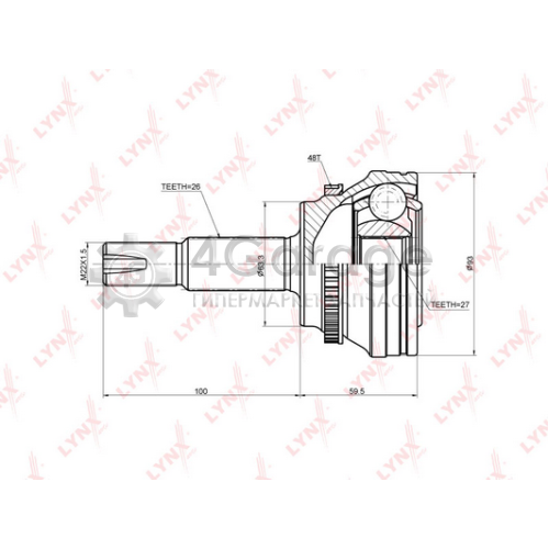 LYNXauto CO3691A ШРУС наружный подходит для TOYOTA Camry(V40) 2.4 06 CO 3691A