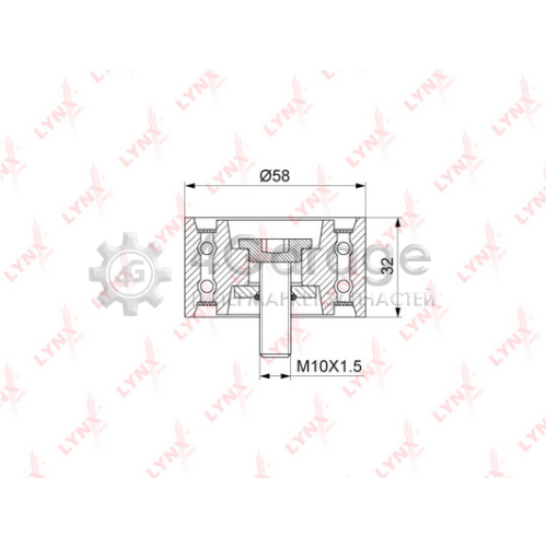LYNXauto PB3145 Паразитный / Ведущий ролик зубчатый ремень