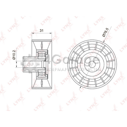 LYNXauto PB7011 Паразитный / ведущий ролик поликлиновой ремень