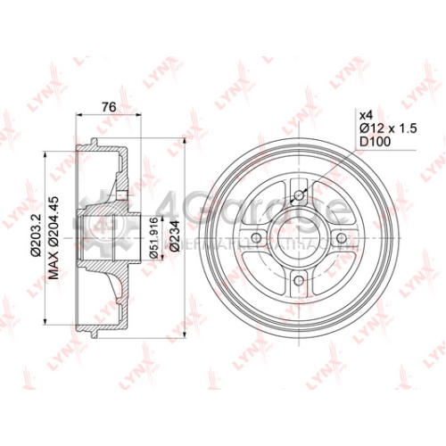LYNXauto BM1003 Тормозной барабан