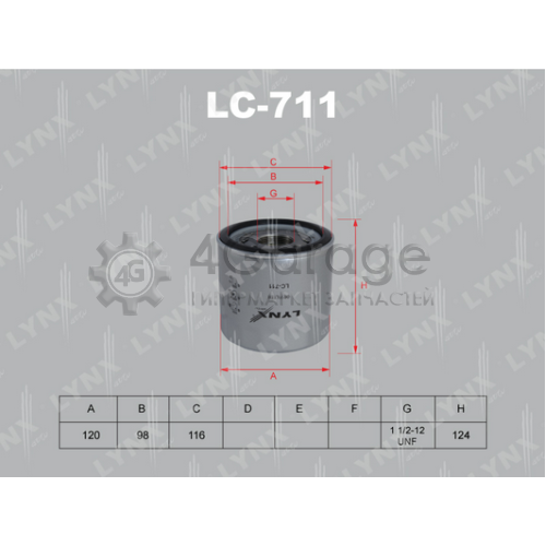 LYNXauto LC711 Масляный фильтр