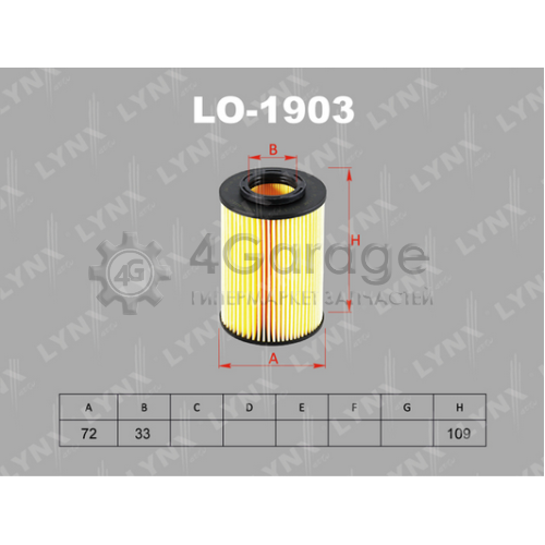 LYNXauto LO1903 Масляный фильтр