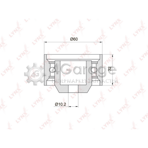 LYNXauto PB3014 Паразитный / Ведущий ролик зубчатый ремень