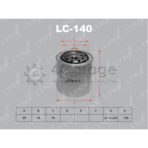 LYNXauto LC140 Масляный фильтр