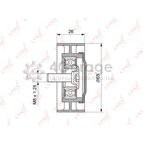 LYNXauto PB5132 Натяжной ролик поликлиновой ремень