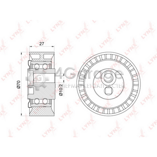 LYNXauto PB5059 Натяжной ролик поликлиновой ремень