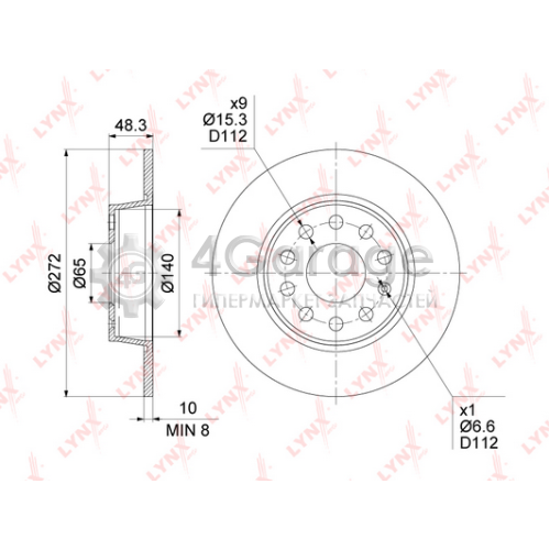 LYNXauto BN1235 Тормозной диск