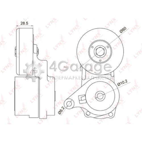 LYNXauto PT3024 Натяжитель ремня клиновой зубча