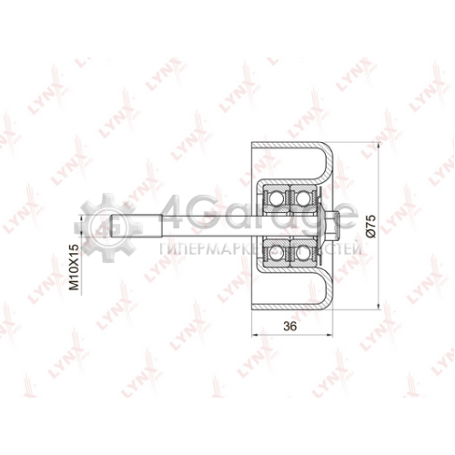 LYNXauto PB7026 Паразитный / ведущий ролик поликлиновой ремень