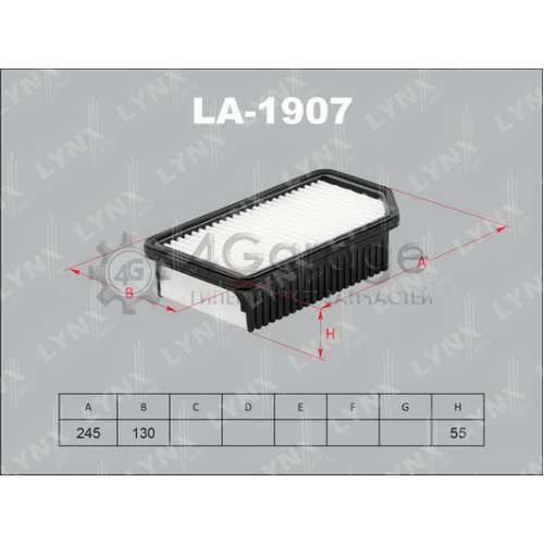 LYNXauto LA1907 Воздушный фильтр