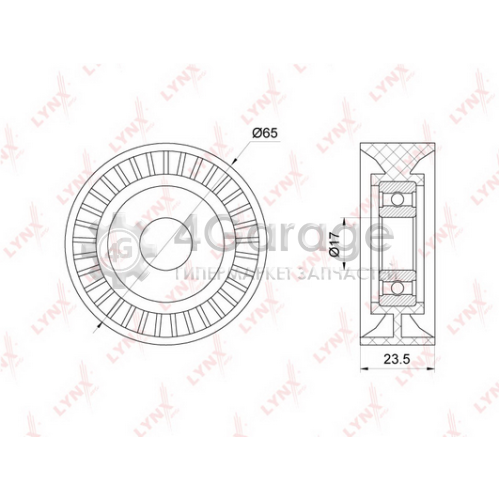 LYNXauto PB5265 Натяжной ролик поликлиновой ремень